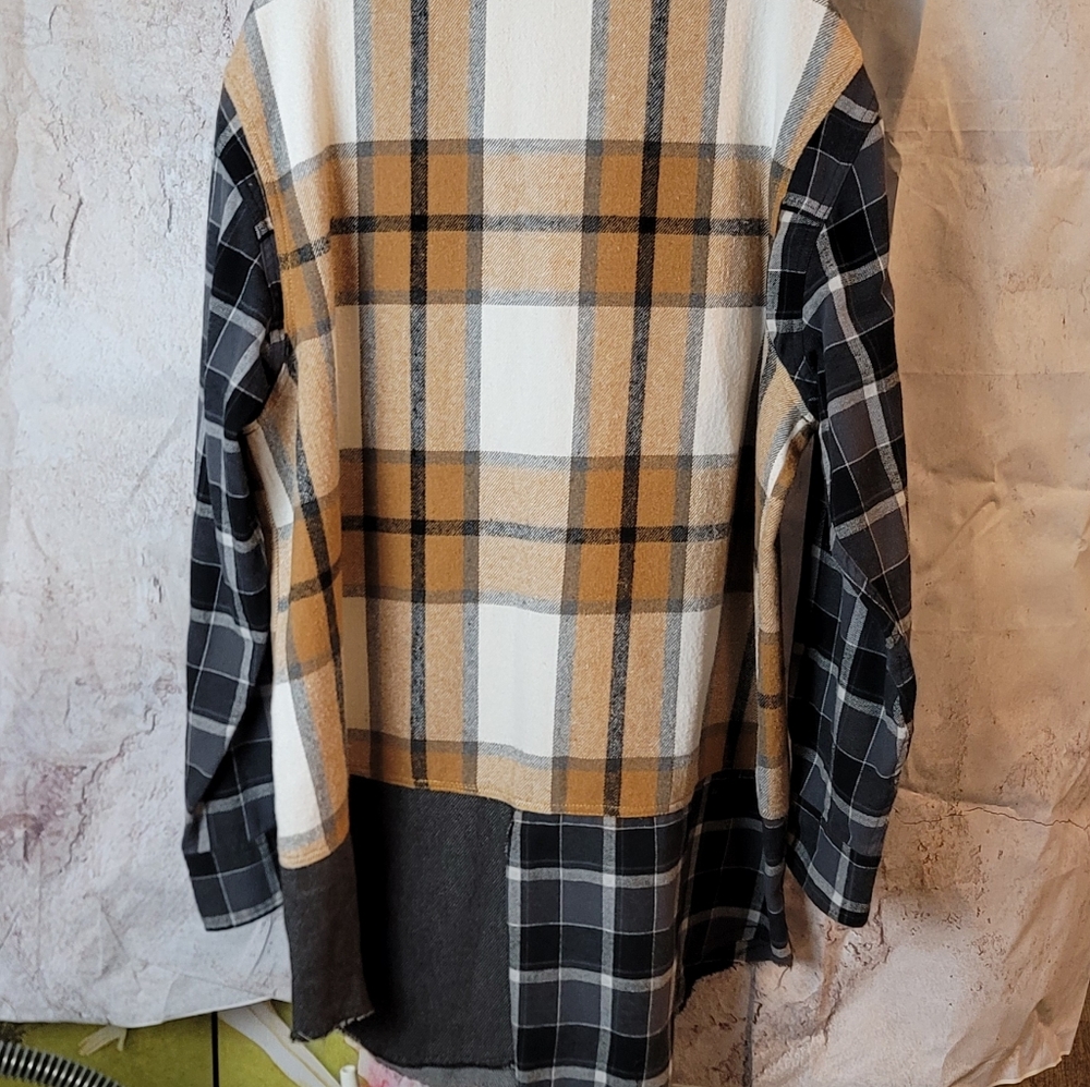 Upcycled Flannel Shacket - Picture 3 of 10